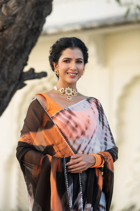 MULMUL DAHLIA CHIFFON SAREE MULMUL DAHLIA CHIFFON SAREE
